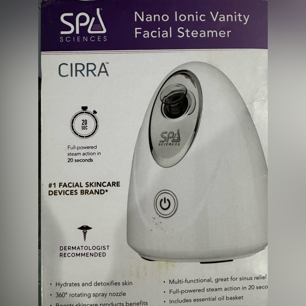Spa Sciences CIRRA Nano Ionic Facial Vanity Steamer with Optional Aromatherapy